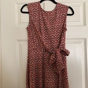 LIGHTING DEAL Verse Red Patterned Tie Waist Dress